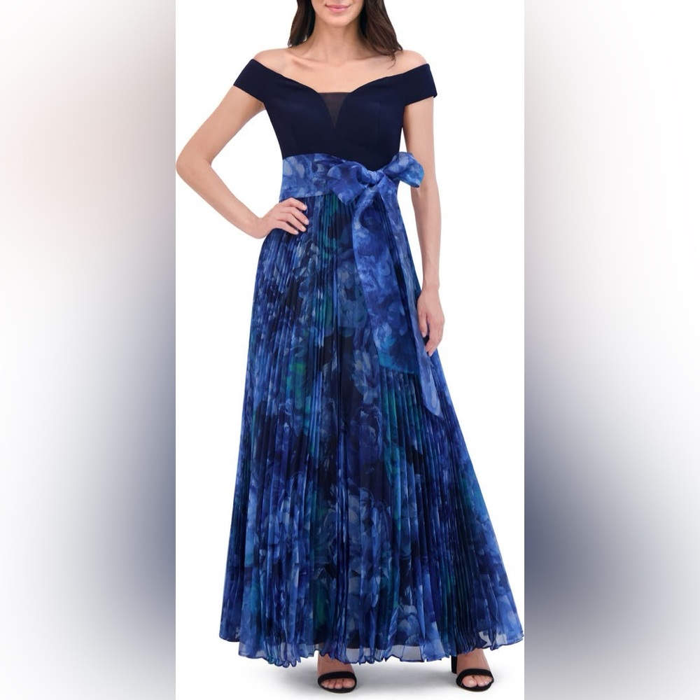 ELIZA J Pleated Off the Shoulder Gown ❤️NWT❤️IN STORES❤️